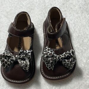 Charming Brown Kids Dress Shoes with Bow